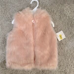 Baby girl pink fur vest